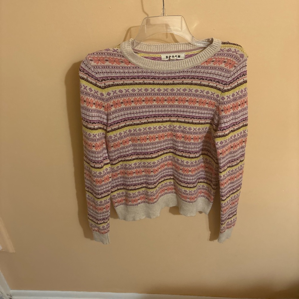 Boden cream multicolor fair isle wool cashmere blend sweater - Picture 2 of 5
